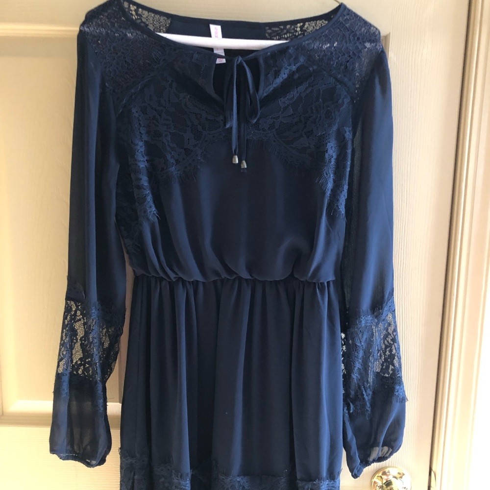 blue lace dress